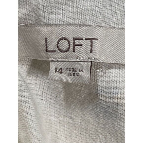 Loft Women's White Cotton Blend Striped Boucle Skirt SIZE-14 - Picture 5 of 8